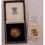 1992 QEII proof sovereign in fitted case to include COA