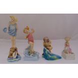 Royal Worcester figurines to include 3008 Sea Breeze, 3440 July, 3441 August and 3144 Magnolia