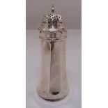 An Art Deco style silver sugar sifter of octagonal form with pull off cover by Josiah Williams & Co,