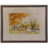Colin Tuffrey framed and glazed watercolour titled Magdalen Tower from Christchurch Meadow, signed