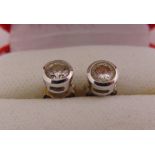 A pair of 18ct white gold and diamond earrings, approx total weight 2.6g