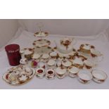 Royal Albert Old Country Roses dinner and tea set for six place settings to include plate, bowls,