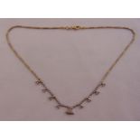 14ct yellow and white gold necklace, approx total weight 12.6g