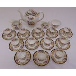 Tuscan Lorraine coffee set for twelve to include a coffee pot, a milk jug, a cream jug, a sugar