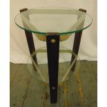 An Art Deco circular two tier side table, 50cm (h) 37.5cm diameter