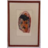 Pierre Volschenk framed and glazed abstract watercolour, signed bottom right, 30 x 18cm