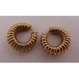 A pair of 9ct gold earrings, approx total weight 9.0g