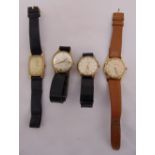 Four gentlemans wristwatches to include 9ct gold Omega De Ville, 9ct gold Avia, 9ct gold Accurist
