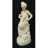 A Parian ware figurine classical style titled Cupid Betrayed, 44cm (h)