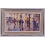 D. Farren framed oil on panel titled Sunlit Reflections Bath Abbey, signed bottom right, ARR