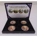 The Battle of Waterloo Numisproof set of four gold plated coins in fitted case, to include COA