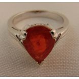 18ct gold and red sapphire ring, approx total weight 6.3g