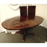 Danish rosewood dining table with two drop in leaves, 73 x 280 x 119.5cm, to include CITES