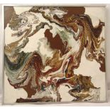 Brian Cooper framed oil on panel abstract, signed bottom left, 64 x 68cm