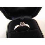 Tiffany & Co. platinum and diamond solitaire ring, diamond approx .43 carat, colour G, grade VVS1,