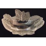 A Lalique Champs-Elysees leaf pattern bowl, marks to the base, 19cm (w)