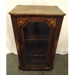 An Edwardian rectangular mahogany and satinwood inlaid display cabinet with glazed door on