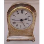 A silver cased desk clock 14.5cm (h)