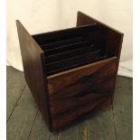 A mid 20th century rosewood veneered magazine rack 44.5 x 34.5 x 40cm