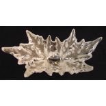 A Lalique Champs-Elysees leaf pattern centrepiece, marks to the base, 45cm (w)