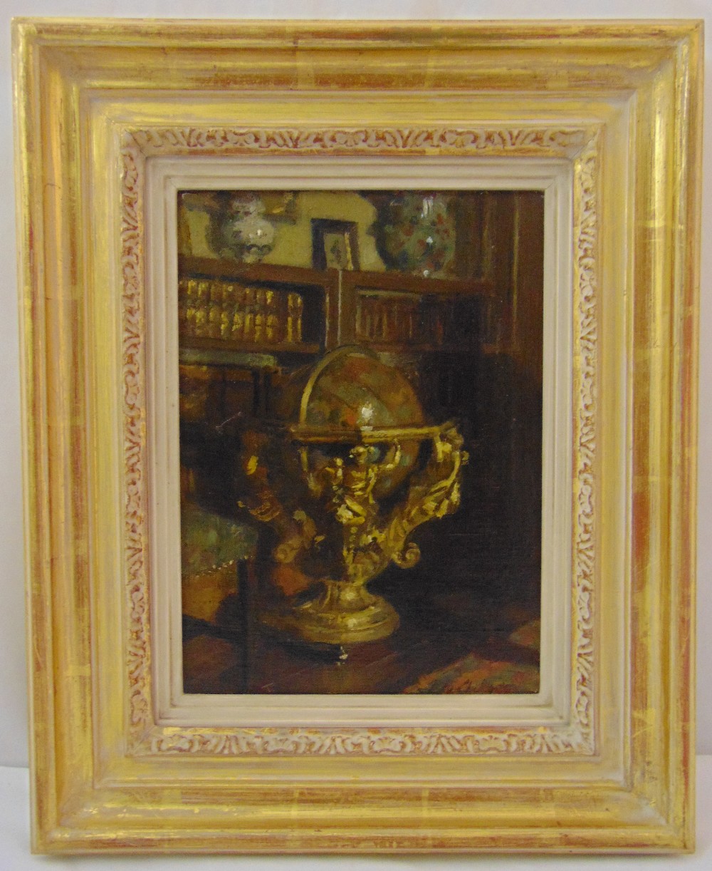 Patrick William Adams framed oil on panel titled The Old Globe, signed bottom right, gallery label