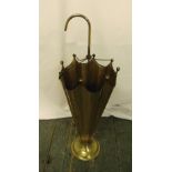 An early 20th century brass umbrella and stick stand in the form of an umbrella 75cm (h)