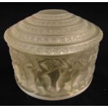 Lalique Les Enfants bowl with pull off cover, marks to the base, 8cm (h) 11cm (d)