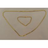14ct yellow gold necklace and a 14ct yellow gold bracelet, approx total weight 19.7g