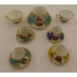 Augustus Rex porcelain to include a chocolate trembleuse, four mocca cups and saucers and two coffee