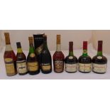 A quantity of cognac to include Courvoisier, Martell, Hennessy, Bisquit and Remy Martin (8)