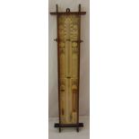 An Admiral Fitzroy style mercury barometer in oak case, 102 x 25.5 x 4.5cm