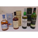 Four bottles of single malt whisky to include The Balvenie 12 year old, Glenfiddich 12 year old,