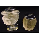 Two Lalique lighters to include Tête De Lion 11cm (h) and Jamaque 7.5cm (h)