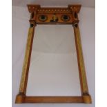 A Regency style rectangular gilded wooden wall mirror, 101.5 x 65 x 10.5cm