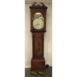 J. A. Lichbody of Lanark country house mahogany long cased clock, painted dial with Roman numerals