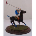 Country Artist CA403 A Chance for Goal figural group of a polo player on naturalistic base mounted