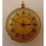 18ct yellow gold open face pocket watch A/F, approx total weight 30.9g