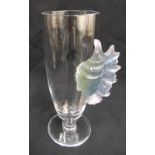 A Daum crystal pate de verre ovoid vase on raised circular base, marks to the base, 22cm (h)