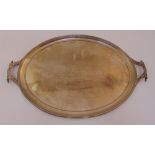 Silver hallmarked two handled tray with engraved inscription by the members of the Finsbury and