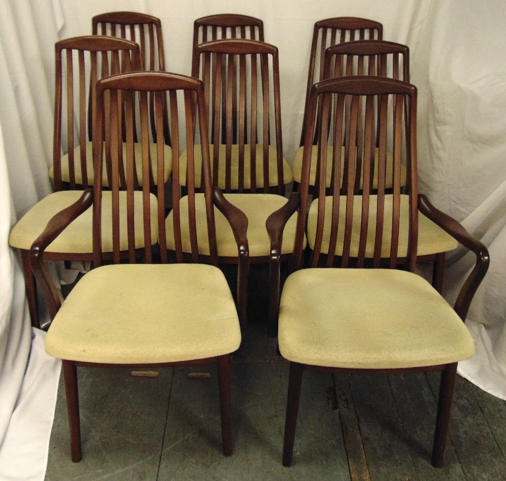 Danish rosewood dining chairs to include two carvers and six chairs, to include CITES certificate