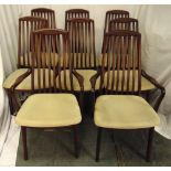 Danish rosewood dining chairs to include two carvers and six chairs, to include CITES certificate