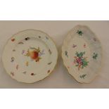 Two Meissen dishes to include an oval dish 26.5 x 19cm and a circular dish 24.5cm (d)