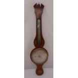 An Edwardian mahogany and satinwood inlaid banjo barometer, 97.5cm (h)