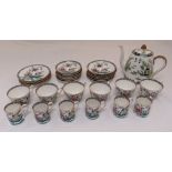 Crown Staffordshire tea and coffee set to include a teapot, plates, cups and saucers for six place