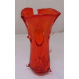 Continental red glass vase 45cm (h)
