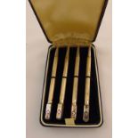 A cased set of four silver bridge pencils