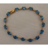 9ct gold and coloured stone bracelet, approx total weight 7.1g
