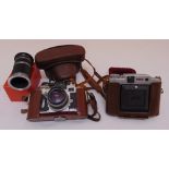 Alpa Reflex camera Mod 6 no. 38027, an Alpa reflex tubset and a Wester Autorol camera