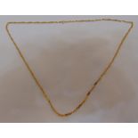 Middle Eastern gold fancy link necklace, gold tested 21ct, approx total weight 12.8g