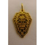 Gold Suisse pendant, weight 5g